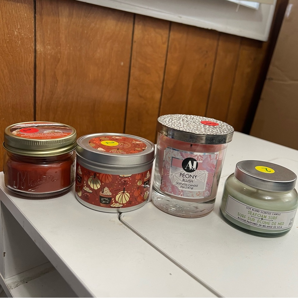 Bundle 4 pcs Candles Bundle, 2 New, 2 Burn Once